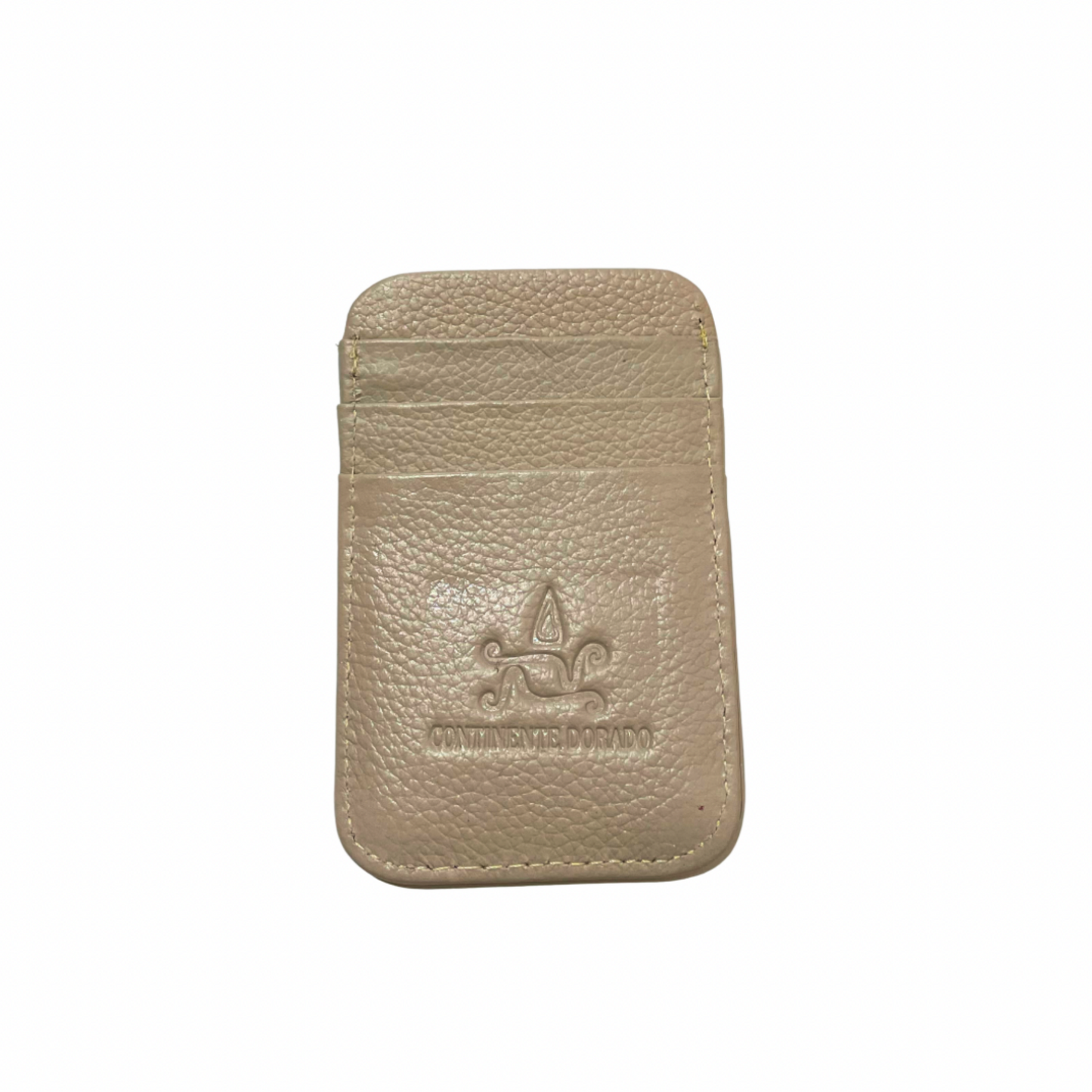 Continente Dorado Genuine Leather Card Holder Cream Continente Dorado