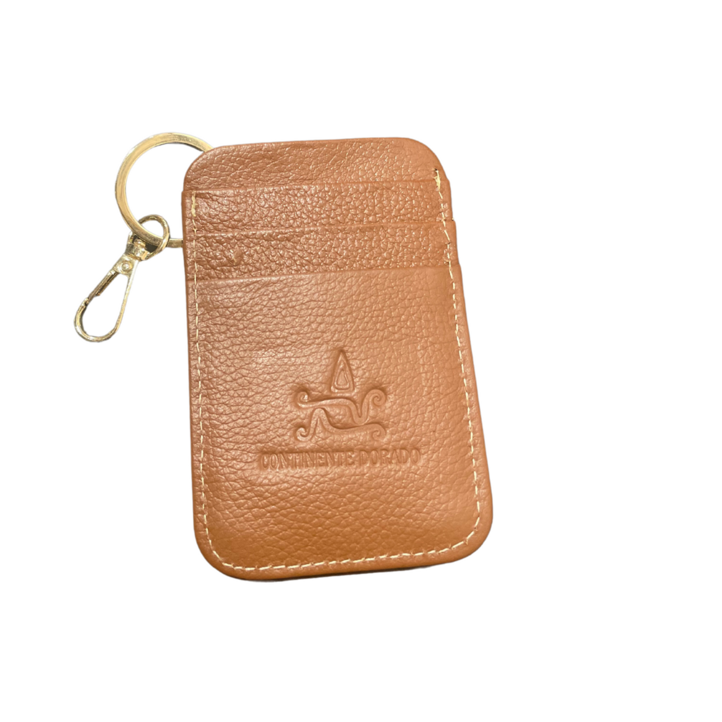 Continente Dorado Genuine Leather Card Holder Tan Continente Dorado