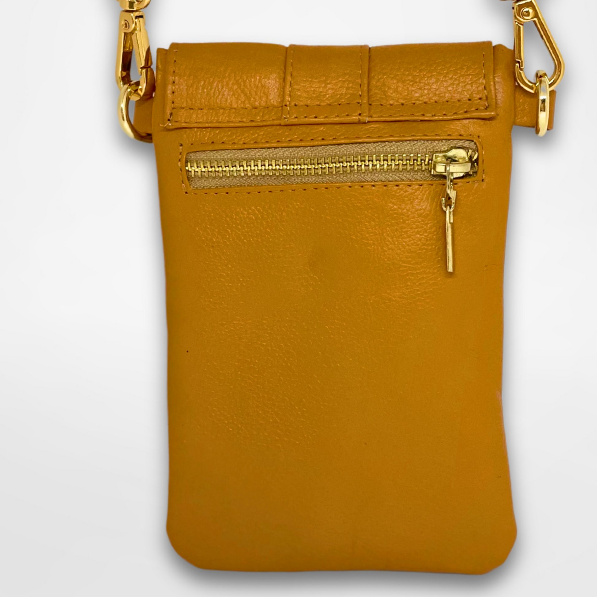 Madison Genuine Leather Phone Bag Mustard Continente Dorado